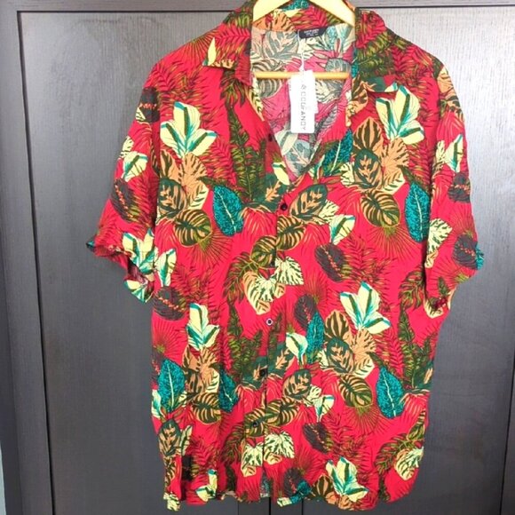 COOFANDY Men's Flower Hawaiian Casual Button Down Vacation Shirt - 2XL NWT - Picture 2 of 6